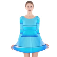 Large Water Bottle Long Sleeve Velvet Skater Dress by BangZart