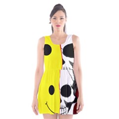 Skull Behind Your Smile Scoop Neck Skater Dress by BangZart