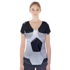 Soccer Ball Short Sleeve Front Detail Top by BangZart