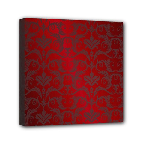 Red Dark Vintage Pattern Mini Canvas 6  X 6  by BangZart