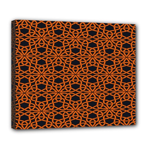 Triangle Knot Orange And Black Fabric Deluxe Canvas 24  X 20   by BangZart