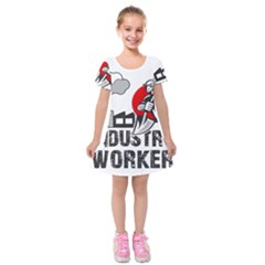 Industry Worker  Kids  Short Sleeve Velvet Dress by Valentinaart