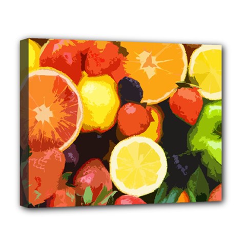 Fruits Pattern Deluxe Canvas 20  X 16   by Valentinaart