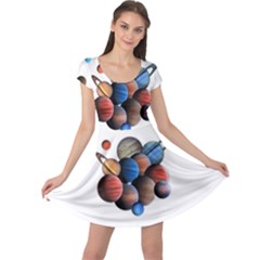 Planets  Cap Sleeve Dress by Valentinaart