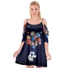 Planets  Cutout Spaghetti Strap Chiffon Dress by Valentinaart