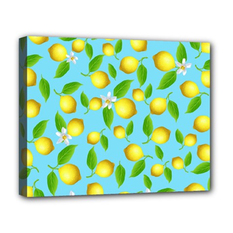 Lemon Pattern Deluxe Canvas 20  X 16   by Valentinaart