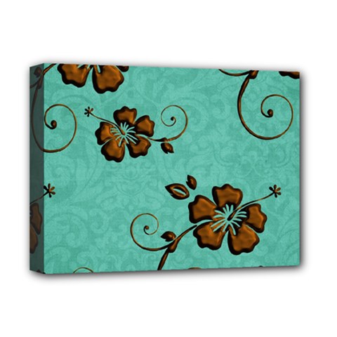 Chocolate Background Floral Pattern Deluxe Canvas 16  X 12   by Nexatart