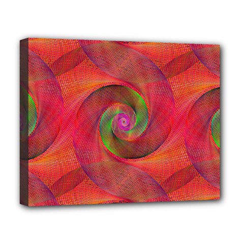 Red Spiral Swirl Pattern Seamless Deluxe Canvas 20  X 16   by Nexatart
