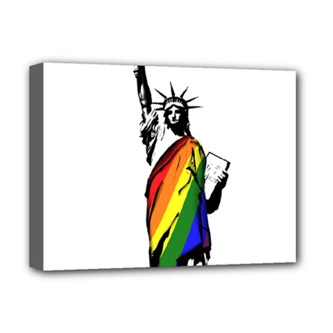 Pride Statue Of Liberty  Deluxe Canvas 16  X 12   by Valentinaart
