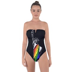 Pride Statue Of Liberty  Tie Back One Piece Swimsuit by Valentinaart