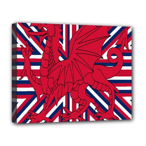 Alternatively Mega British America Red Dragon Deluxe Canvas 20  X 16   by Mariart