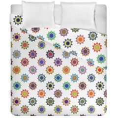 Flowers Pattern Recolor Artwork Sunflower Rainbow Beauty Duvet Cover Double Side (california King Size) by Mariart