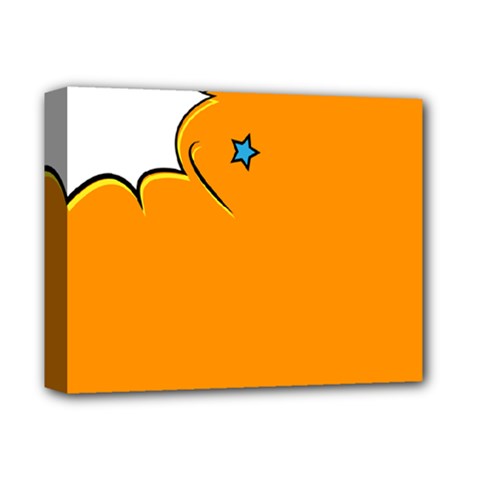 Star Line Orange Green Simple Beauty Cute Deluxe Canvas 14  X 11  by Mariart