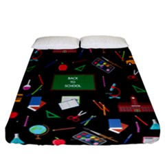Back To School Fitted Sheet (california King Size) by Valentinaart