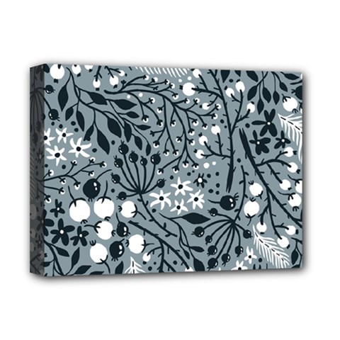 Abstract Floral Pattern Grey Deluxe Canvas 16  X 12   by Mariart