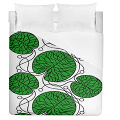 Bottna Fabric Leaf Green Duvet Cover (queen Size) by Mariart