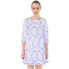 Circles Featured Pink Blue Smock Dress by Mariart