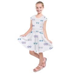 Cute Sexy Funny Sunglasses Kids Pink Blue Kids  Short Sleeve Dress by Mariart