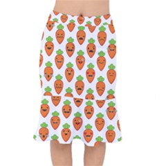 Seamless Background Carrots Emotions Illustration Face Smile Cry Cute Orange Mermaid Skirt by Mariart