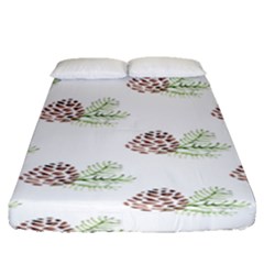 Pinecone Pattern Fitted Sheet (queen Size) by Mariart