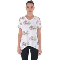 Pinecone Pattern Cut Out Side Drop Tee by Mariart