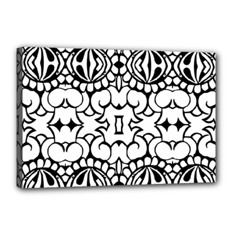 Psychedelic Pattern Flower Crown Black Flower Canvas 18  X 12  by Mariart