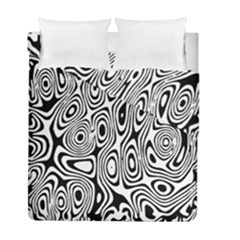 Psychedelic Zebra Black White Duvet Cover Double Side (full/ Double Size) by Mariart