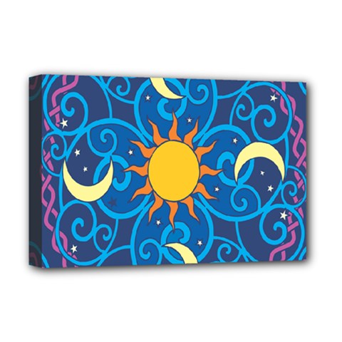 Sun Moon Star Space Vector Clipart Deluxe Canvas 18  X 12   by Mariart