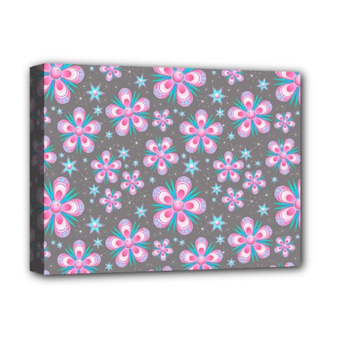 Seamless Pattern Purple Girly Floral Pattern Deluxe Canvas 16  X 12   by paulaoliveiradesign