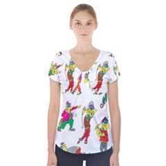 Golfers Athletes Short Sleeve Front Detail Top by Nexatart