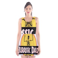 Jurassic Dad Dinosaur Skeleton Funny Birthday Gift Scoop Neck Skater Dress by PodArtist