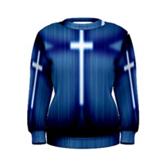 Blue Cross Christian Women s Sweatshirt by Mariart