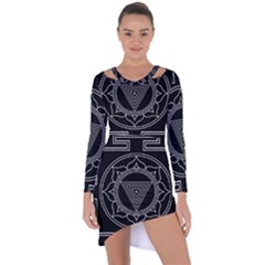 Kali Yantra Inverted Asymmetric Cut-out Shift Dress by Mariart