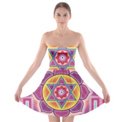 Kali Yantra Inverted Rainbow Strapless Bra Top Dress by Mariart