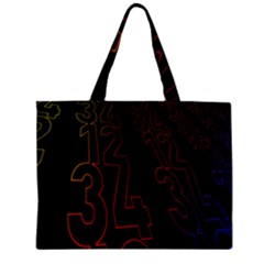 Neon Number Zipper Mini Tote Bag by Mariart