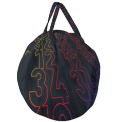 Neon Number Giant Round Zipper Tote by Mariart