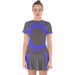 Pure Energy Black Blue Hole Space Galaxy Drop Hem Mini Chiffon Dress by Mariart