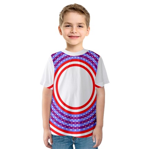 Stars Stripes Circle Red Blue Space Round Kids  Sport Mesh Tee by Mariart