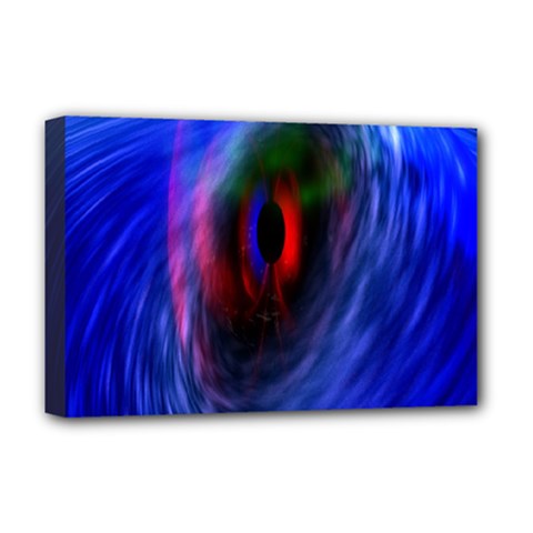 Black Hole Blue Space Galaxy Deluxe Canvas 18  X 12   by Mariart
