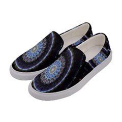 Colorful Hypnotic Circular Rings Space Women s Canvas Slip Ons by Mariart