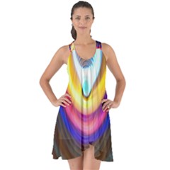 Colorful Glow Hole Space Rainbow Show Some Back Chiffon Dress by Mariart