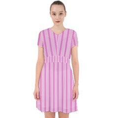 Line Pink Vertical Adorable In Chiffon Dress by Mariart