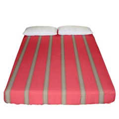 Line Red Grey Vertical Fitted Sheet (california King Size) by Mariart
