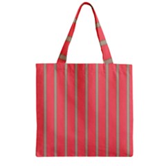 Line Red Grey Vertical Zipper Grocery Tote Bag by Mariart