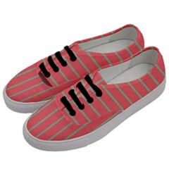 Line Red Grey Vertical Women s Classic Low Top Sneakers by Mariart