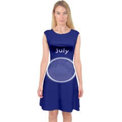 Moon July Blue Space Capsleeve Midi Dress by Mariart