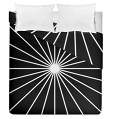 Ray White Black Line Space Duvet Cover Double Side (queen Size) by Mariart