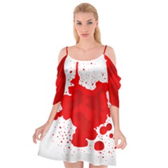 Red Blood Transparent Cutout Spaghetti Strap Chiffon Dress by Mariart