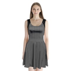 Space Line Grey Black Split Back Mini Dress  by Mariart