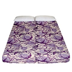 Vegetable Cabbage Purple Flower Fitted Sheet (california King Size) by Mariart